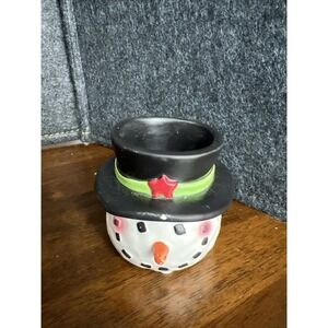 yankee candle snowman‎ tea light holder READ Description
